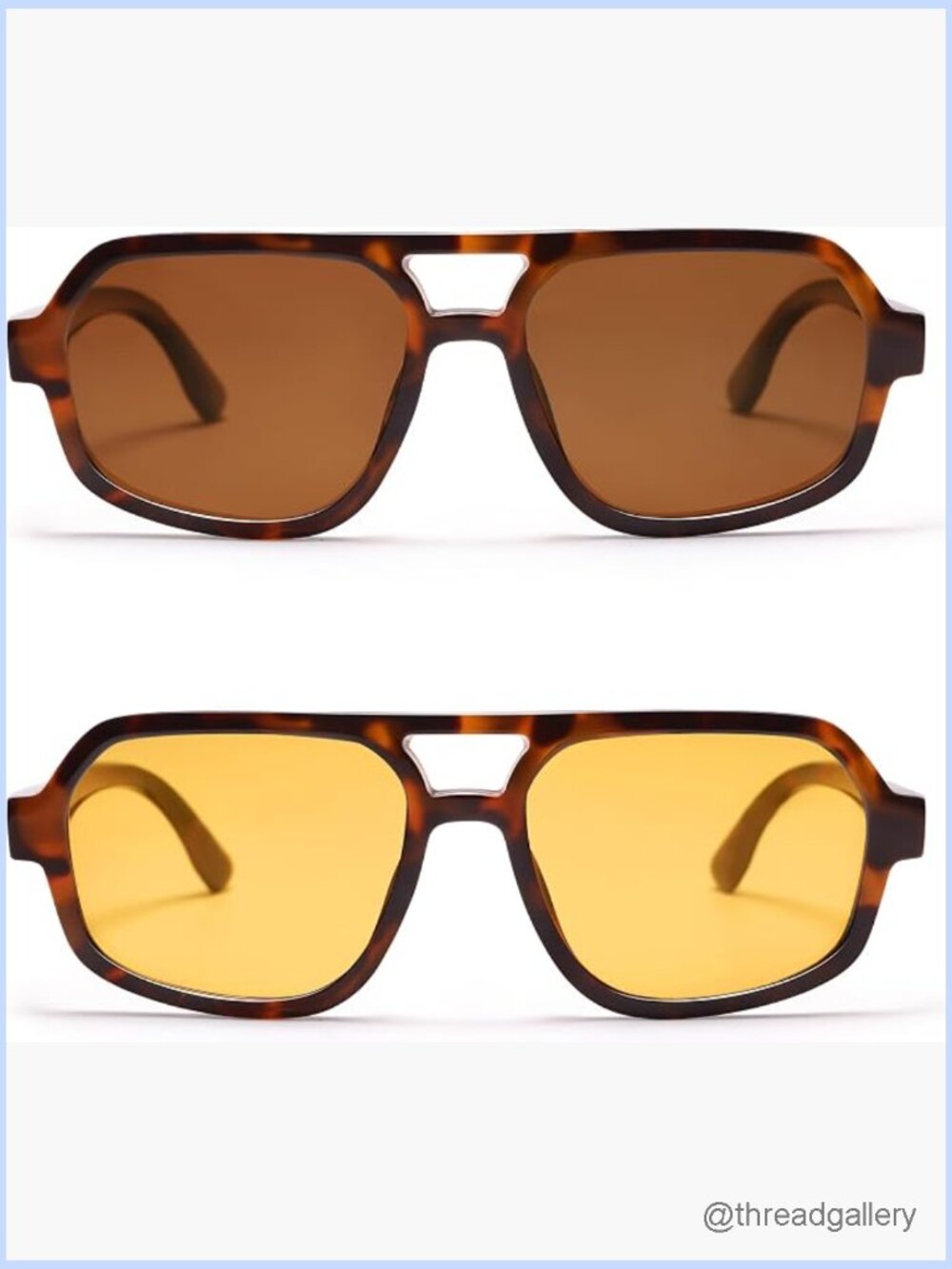 Retro Aviator Sunglasses Oversized Square Polarized UV400 Vintage 70s Style